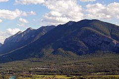 01 Banff Gondola Goes From Station In Lower Left Up To Sulphur Mountain From Viewpoint on Mount Norquay Road In Summer